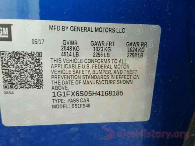 1G1FX6S05H4168185 2017 CHEVROLET BOLT