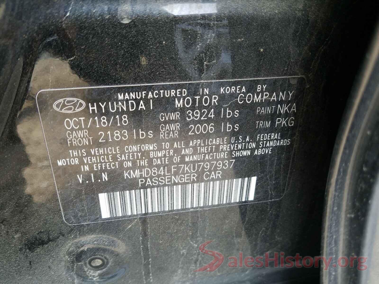 KMHD84LF7KU797937 2019 HYUNDAI ELANTRA