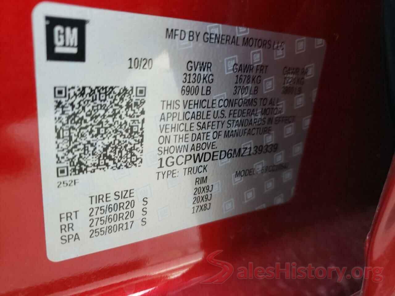 1GCPWDED6MZ139339 2021 CHEVROLET SILVERADO