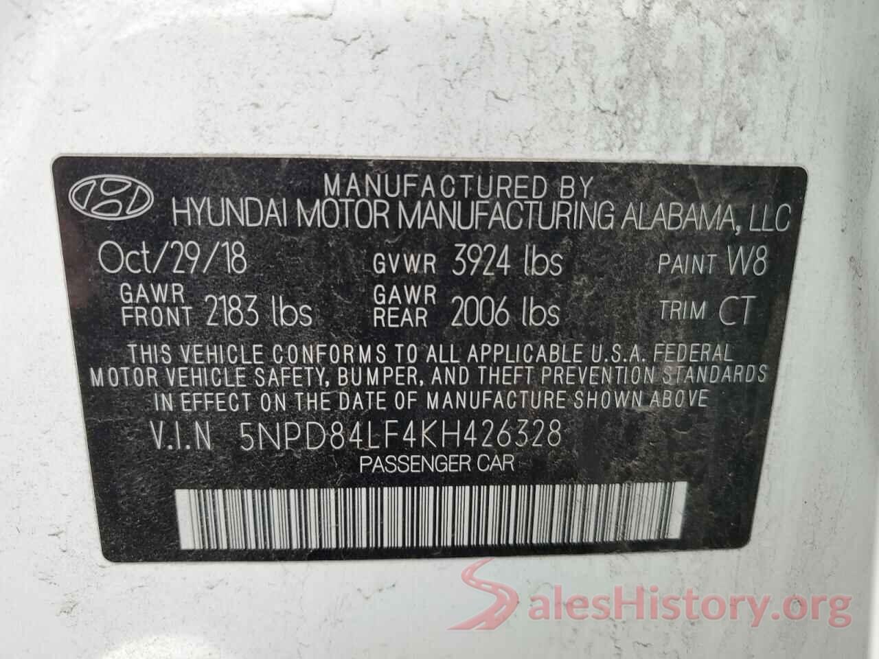 5NPD84LF4KH426328 2019 HYUNDAI ELANTRA