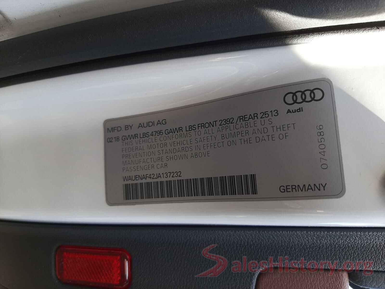 WAUENAF42JA137232 2018 AUDI A4