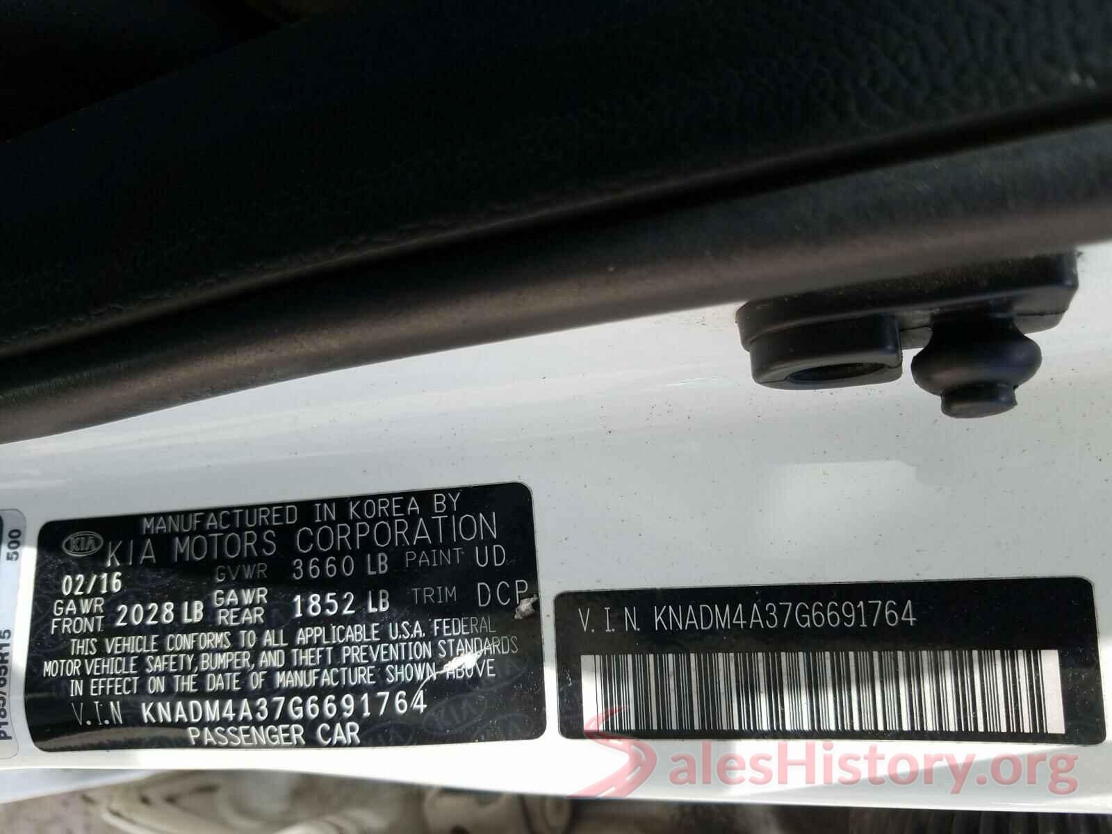 KNADM4A37G6691764 2016 KIA RIO