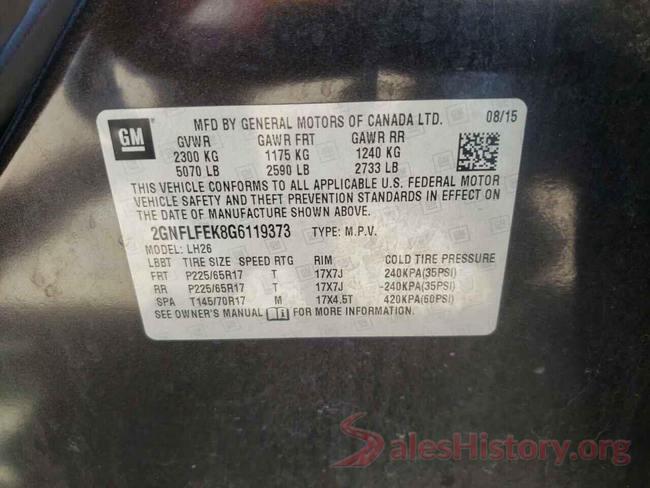 2GNFLFEK8G6119373 2016 CHEVROLET EQUINOX