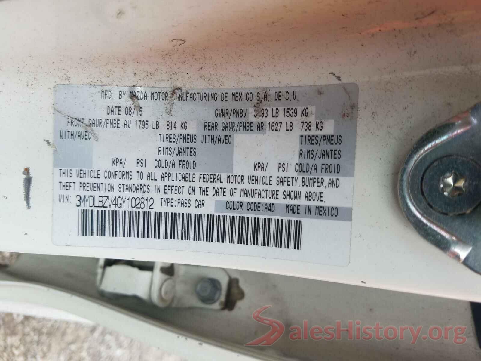 3MYDLBZV4GY102812 2016 TOYOTA SCION