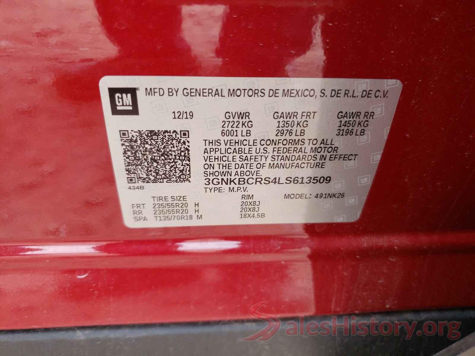 3GNKBCRS4LS613509 2020 CHEVROLET BLAZER