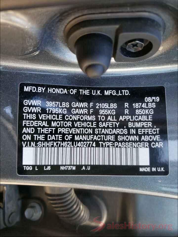 SHHFK7H62LU402774 2020 HONDA CIVIC