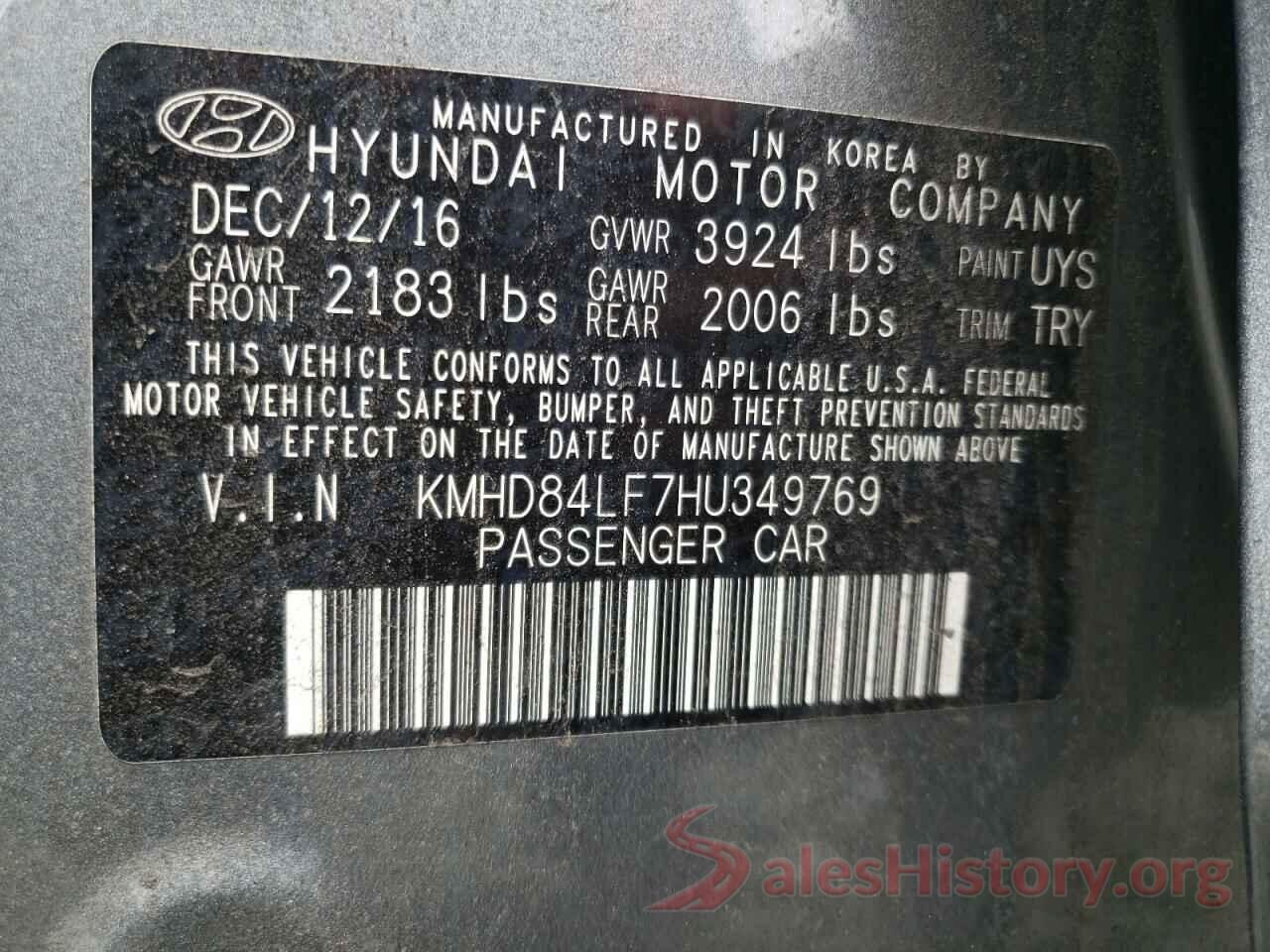 KMHD84LF7HU349769 2017 HYUNDAI ELANTRA