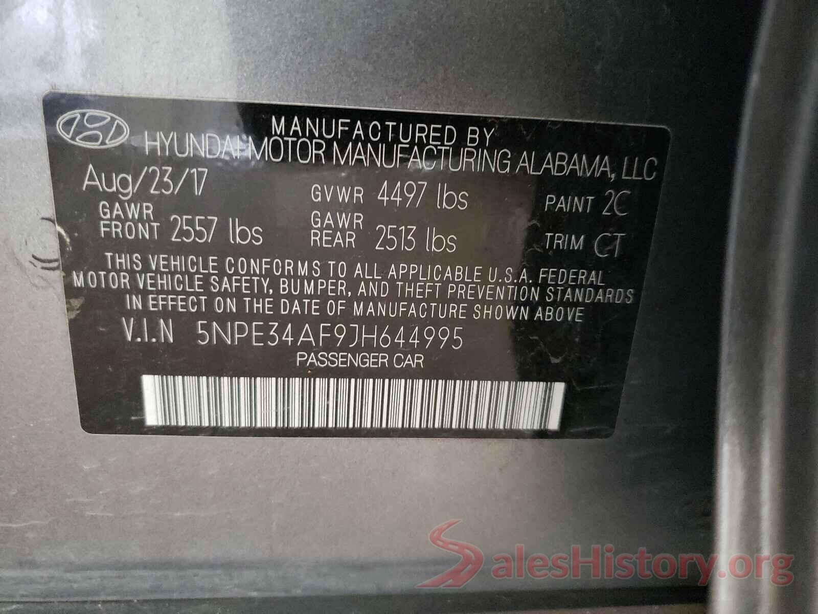 5NPE34AF9JH644995 2018 HYUNDAI SONATA