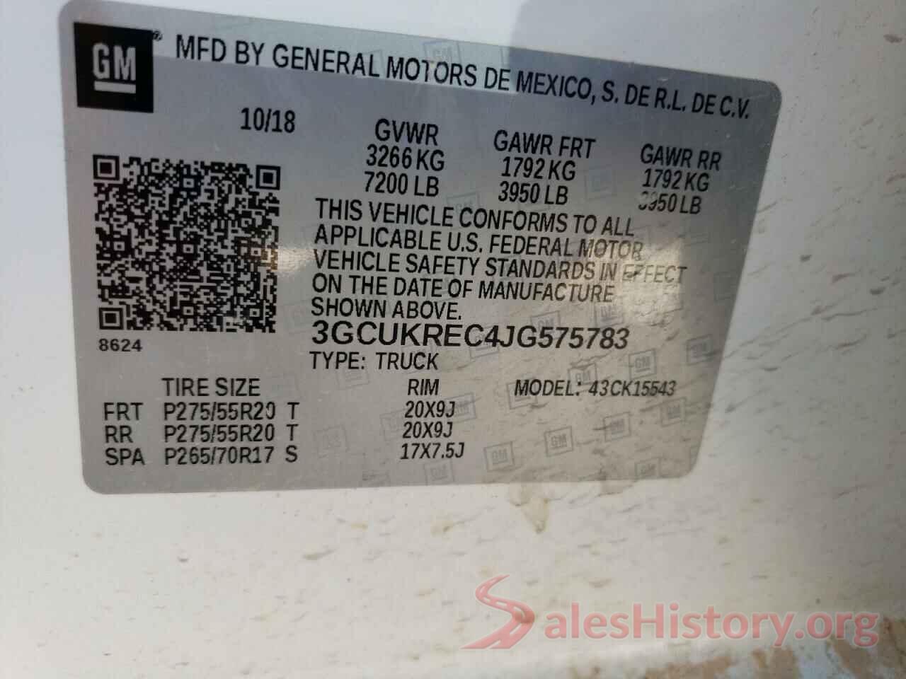 3GCUKREC4JG575783 2018 CHEVROLET SILVERADO