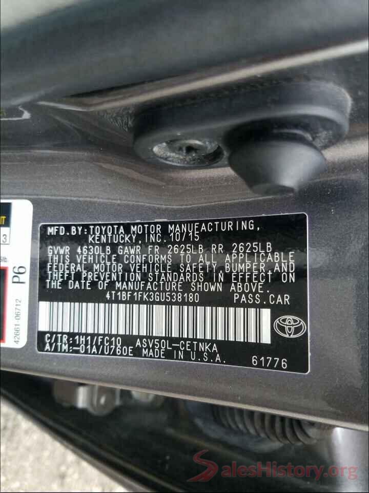 4T1BF1FK3GU538180 2016 TOYOTA CAMRY