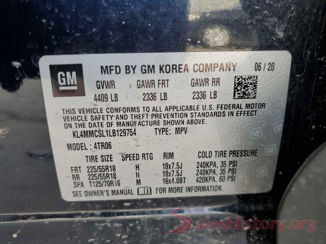 KL4MMCSL1LB129754 2020 BUICK ENCORE