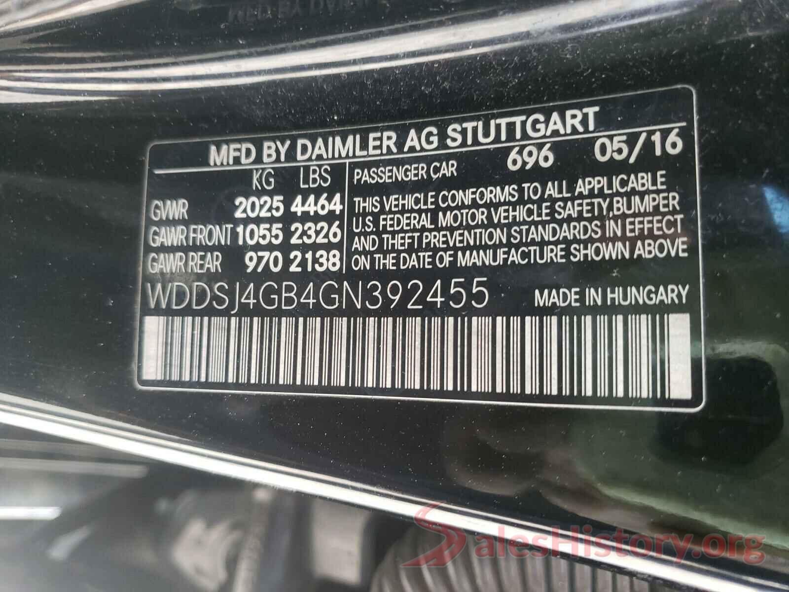 WDDSJ4GB4GN392455 2016 MERCEDES-BENZ C CLASS