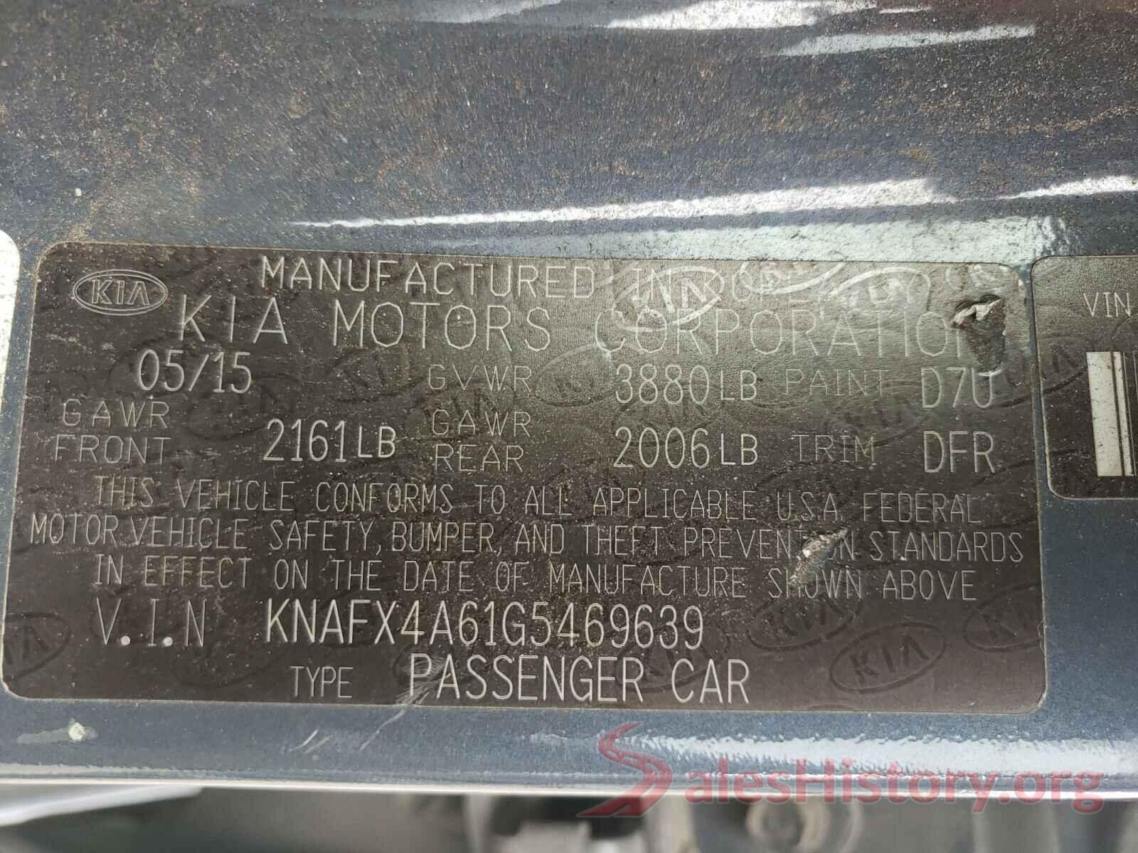 KNAFX4A61G5469639 2016 KIA FORTE