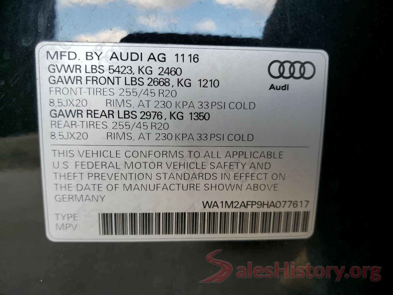 WA1M2AFP9HA077617 2017 AUDI Q5