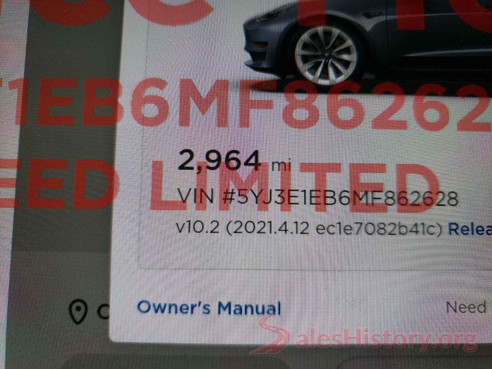 5YJ3E1EB6MF862628 2021 TESLA MODEL 3