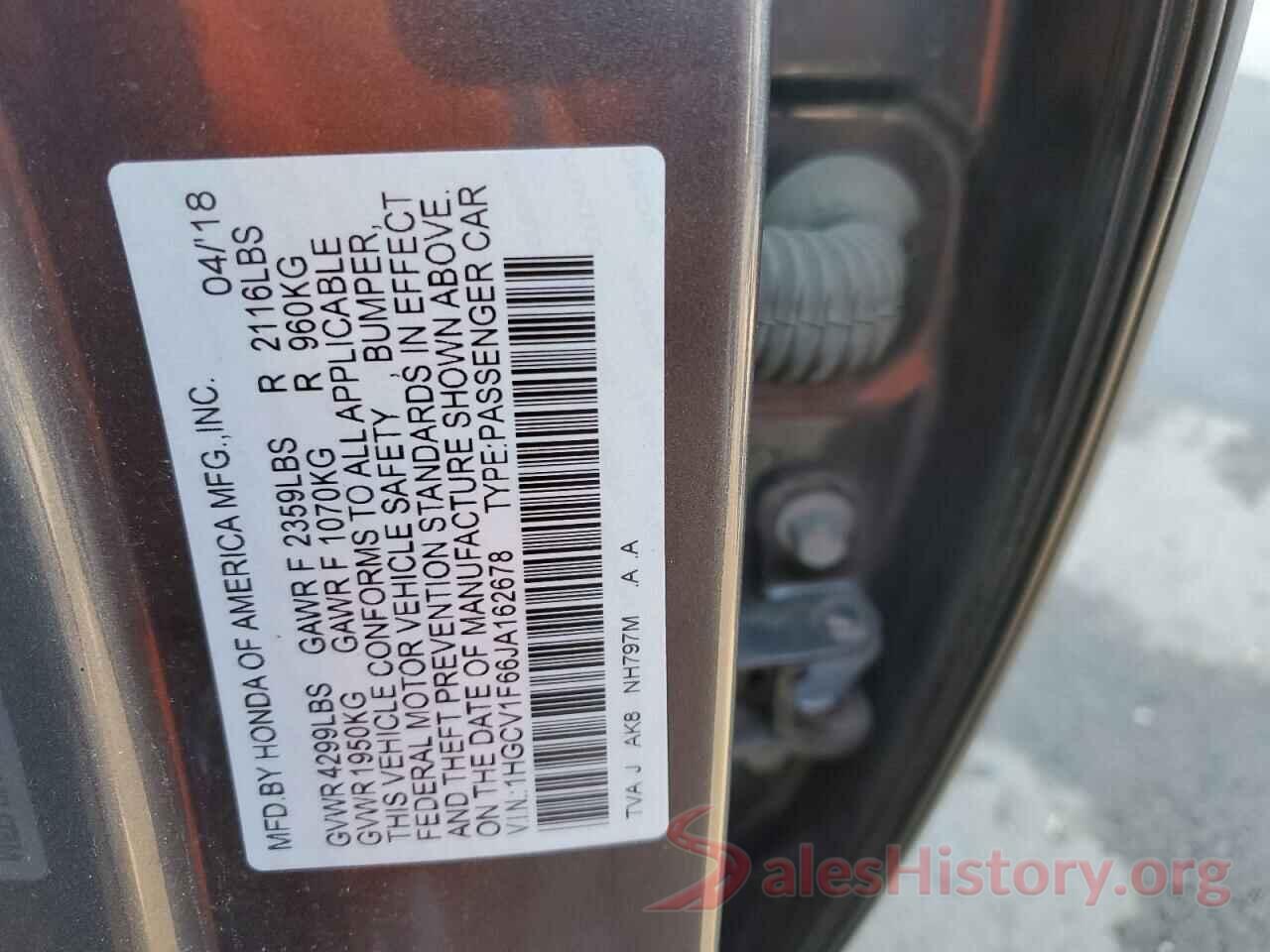 1HGCV1F66JA162678 2018 HONDA ACCORD