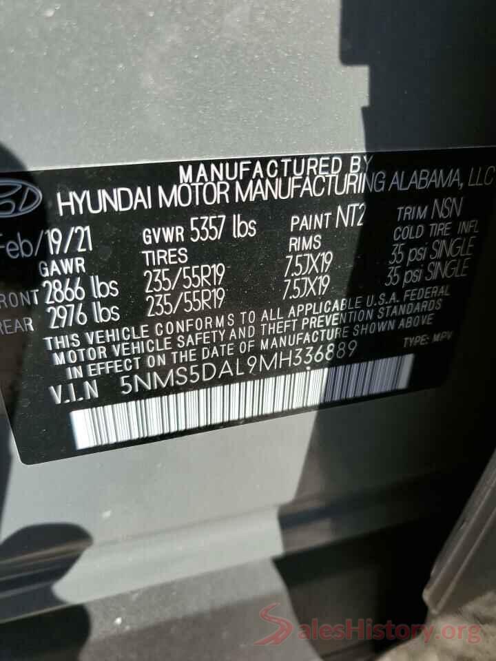 5NMS5DAL9MH336889 2021 HYUNDAI SANTA FE