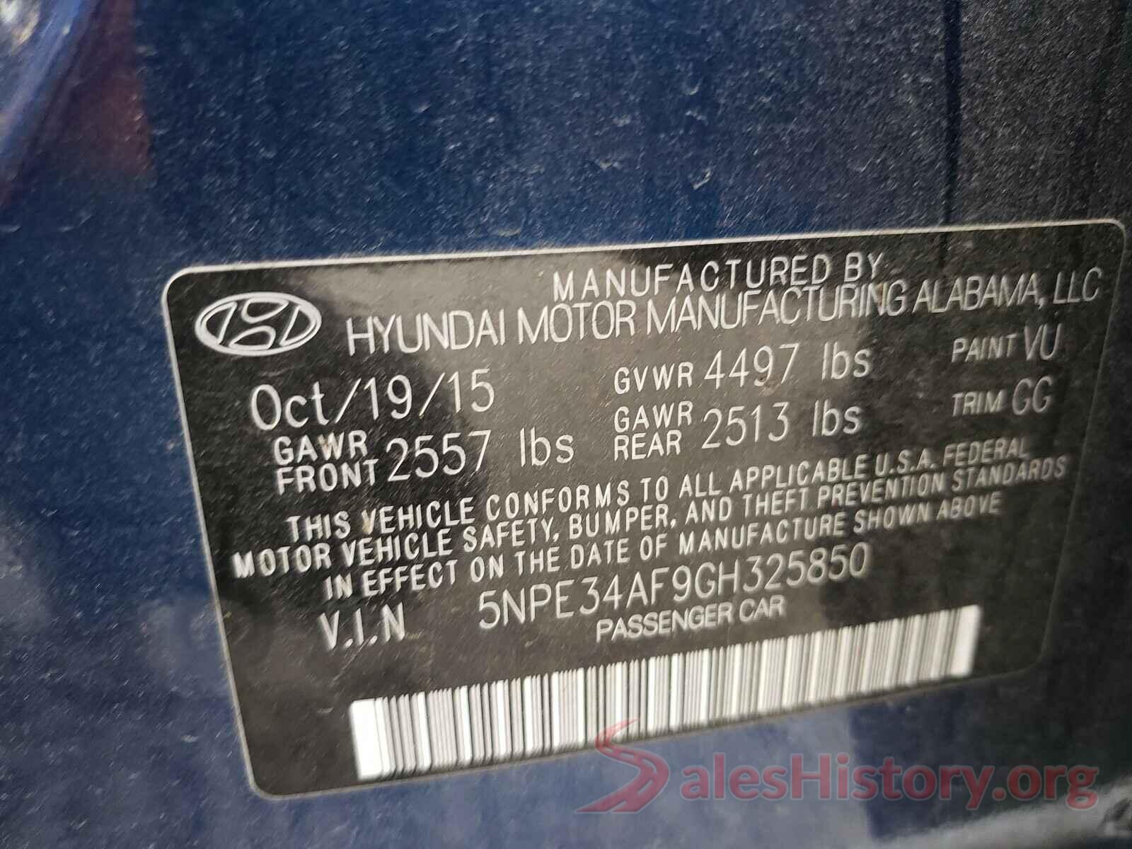 5NPE34AF9GH325850 2016 HYUNDAI SONATA