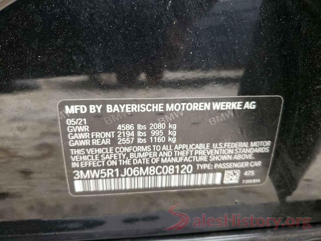 3MW5R1J06M8C08120 2021 BMW 3 SERIES