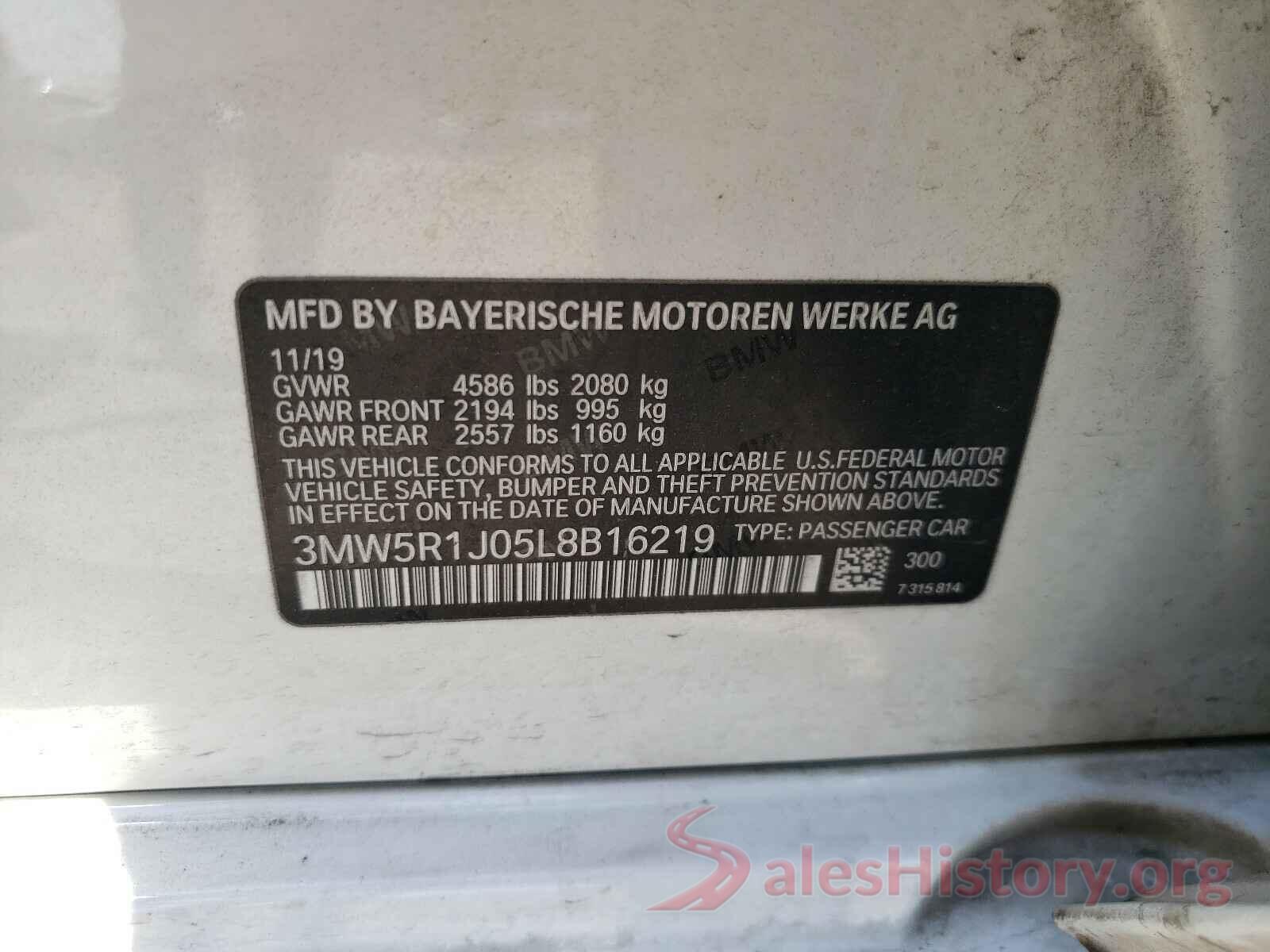 3MW5R1J05L8B16219 2020 BMW 3 SERIES