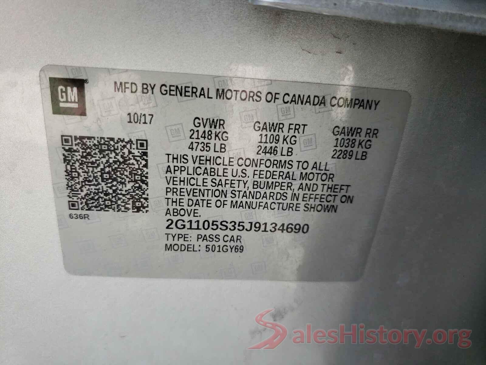 2G1105S35J9134690 2018 CHEVROLET IMPALA