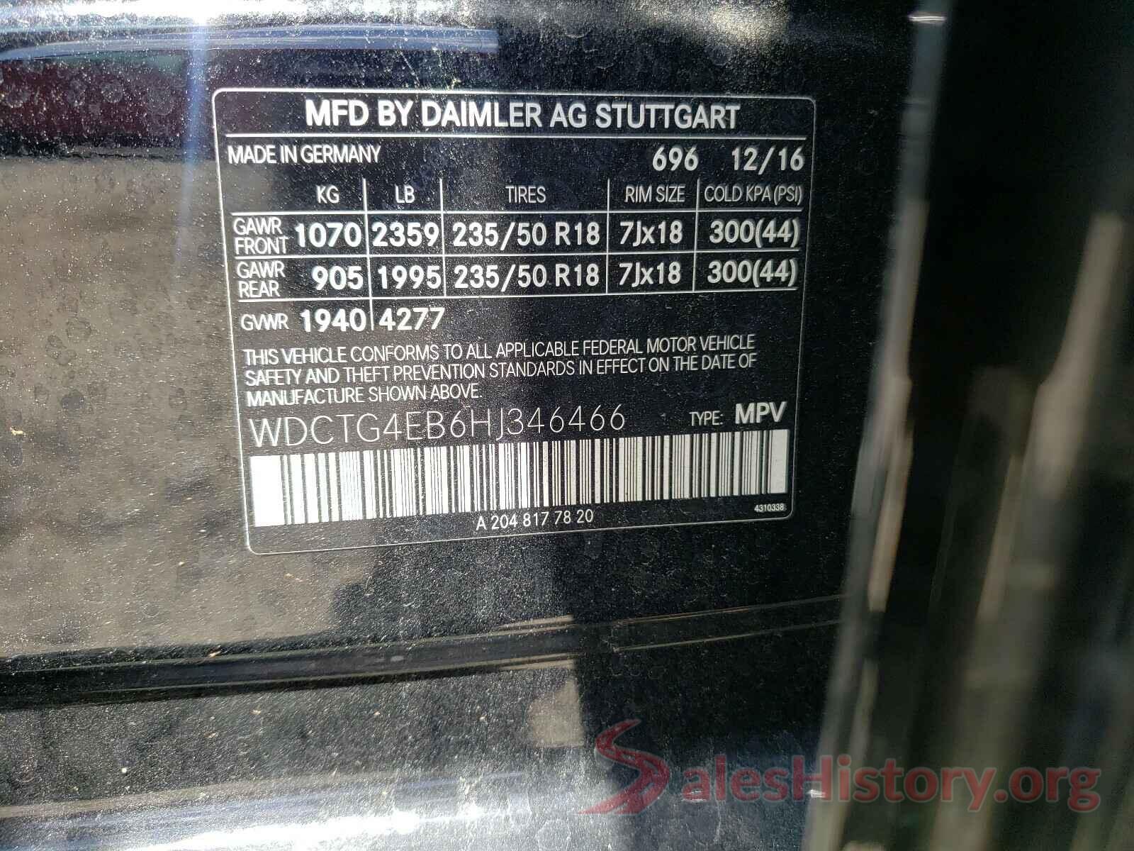 WDCTG4EB6HJ346466 2017 MERCEDES-BENZ G CLASS