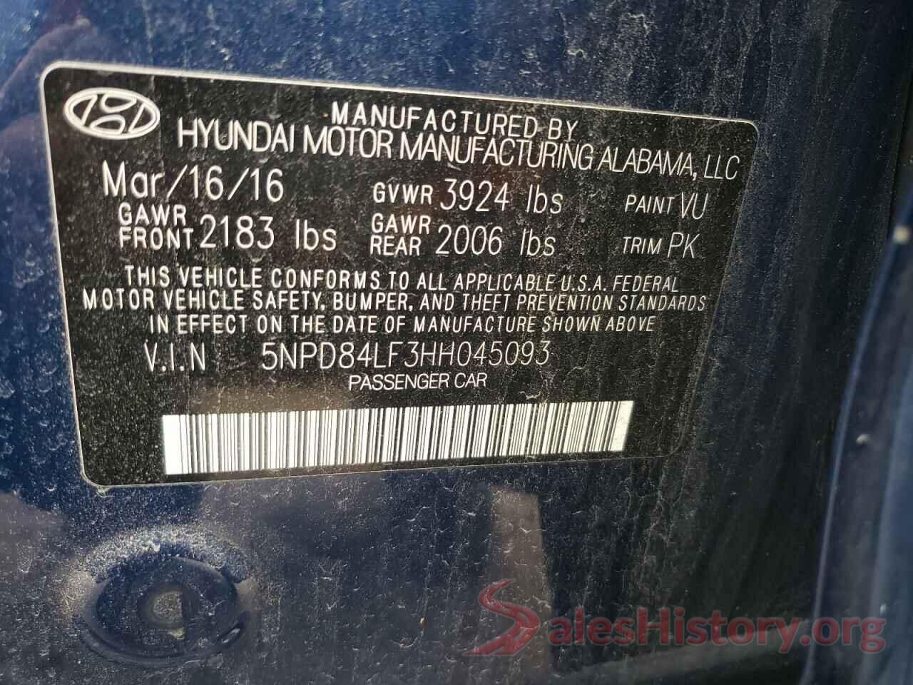 5NPD84LF3HH045093 2017 HYUNDAI ELANTRA