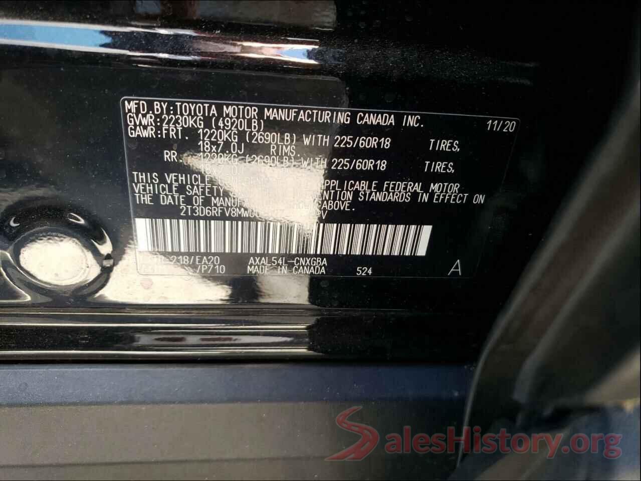 2T3D6RFV8MW007027 2021 TOYOTA RAV4