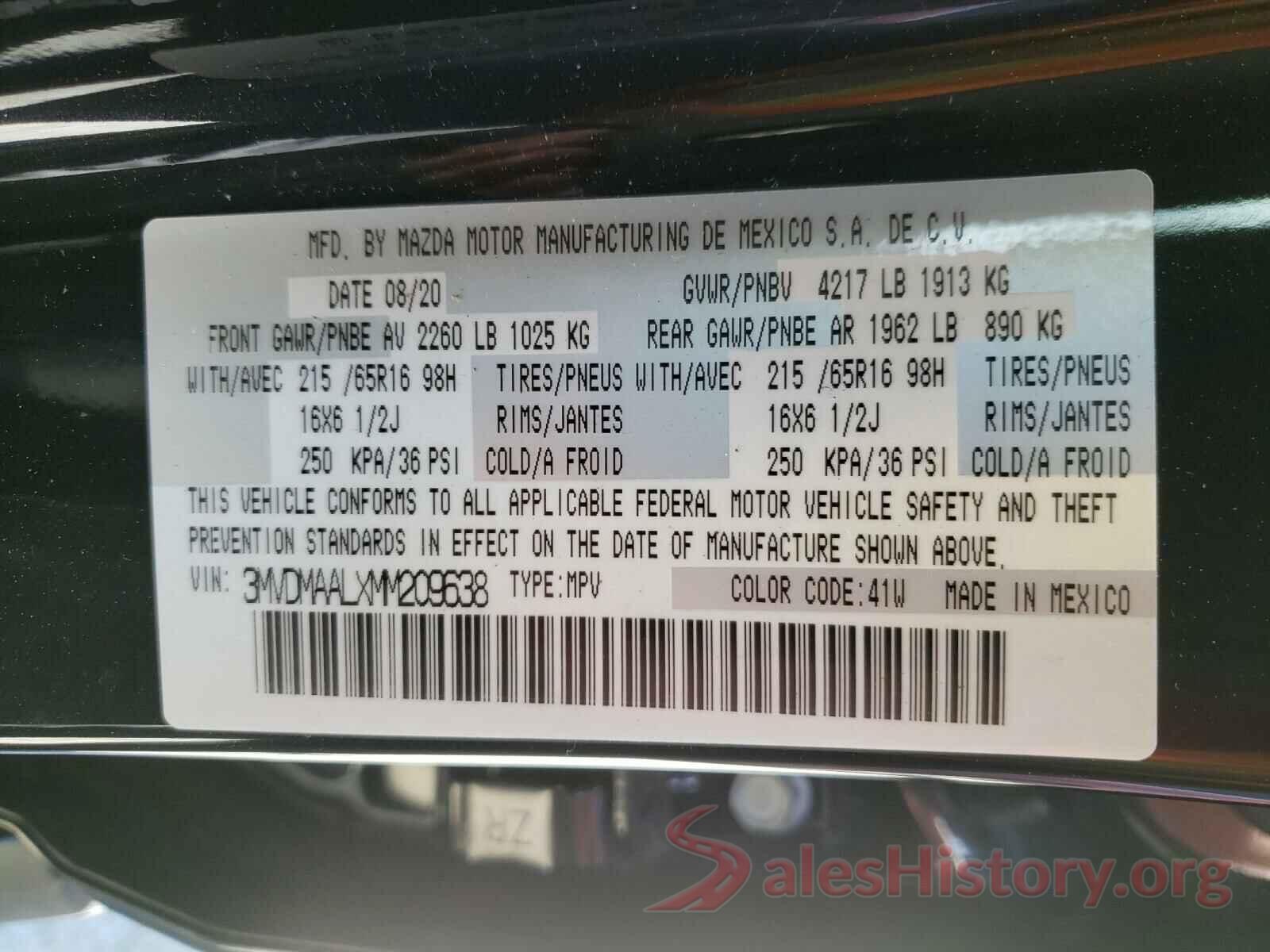 3MVDMAALXMM209638 2021 MAZDA CX30