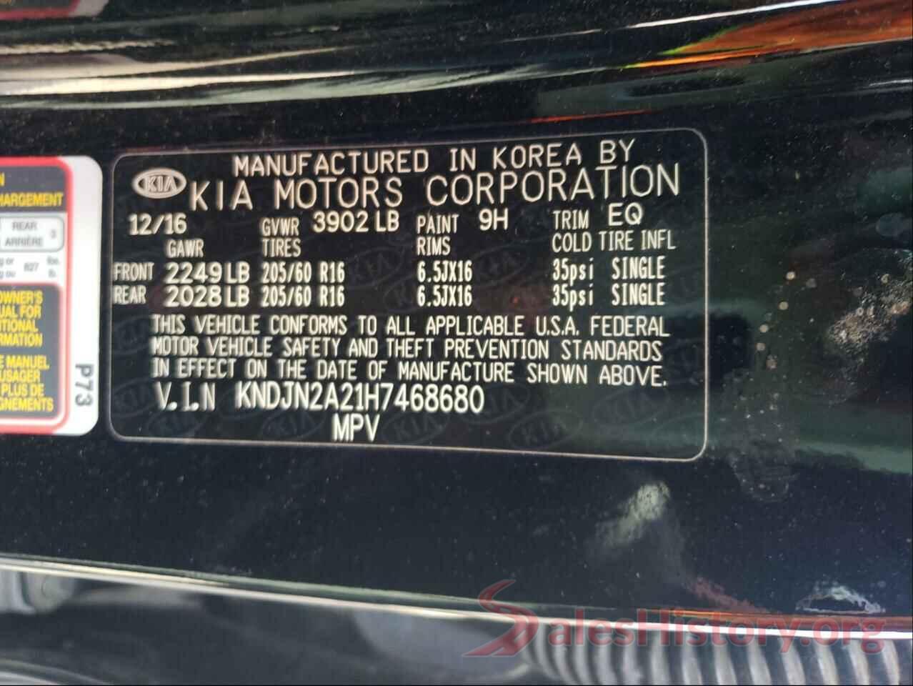 KNDJN2A21H7468680 2017 KIA SOUL