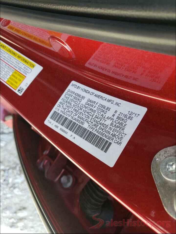 1HGCV1F16JA065260 2018 HONDA ACCORD