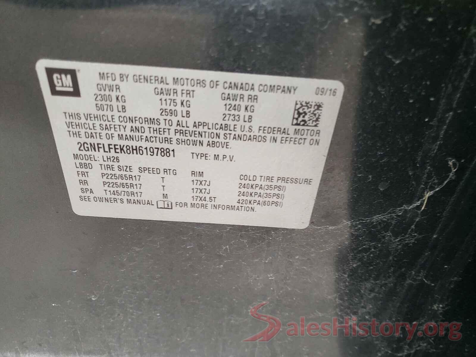 2GNFLFEK8H6197881 2017 CHEVROLET EQUINOX