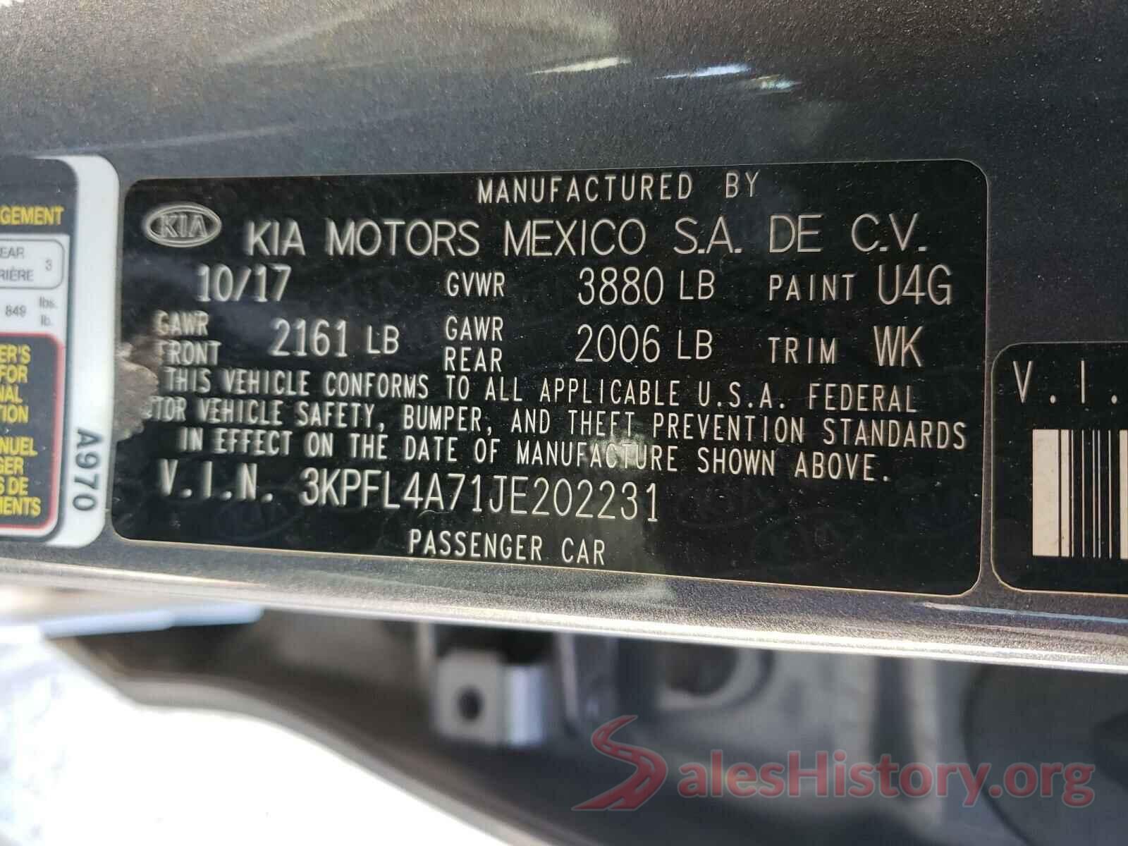 3KPFL4A71JE202231 2018 KIA FORTE