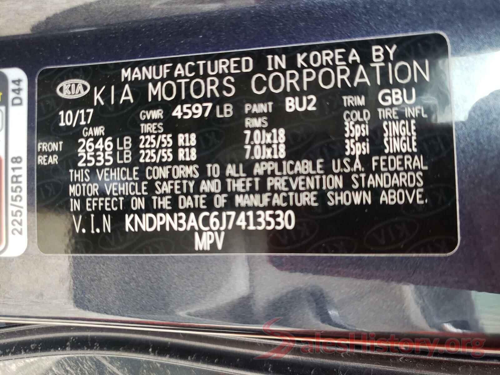 KNDPN3AC6J7413530 2018 KIA SPORTAGE