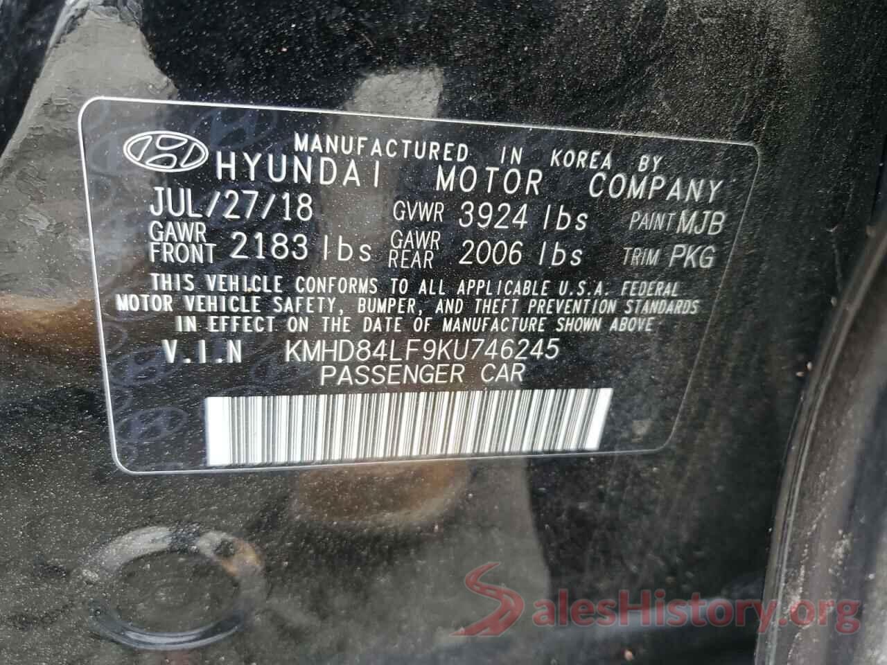 KMHD84LF9KU746245 2019 HYUNDAI ELANTRA