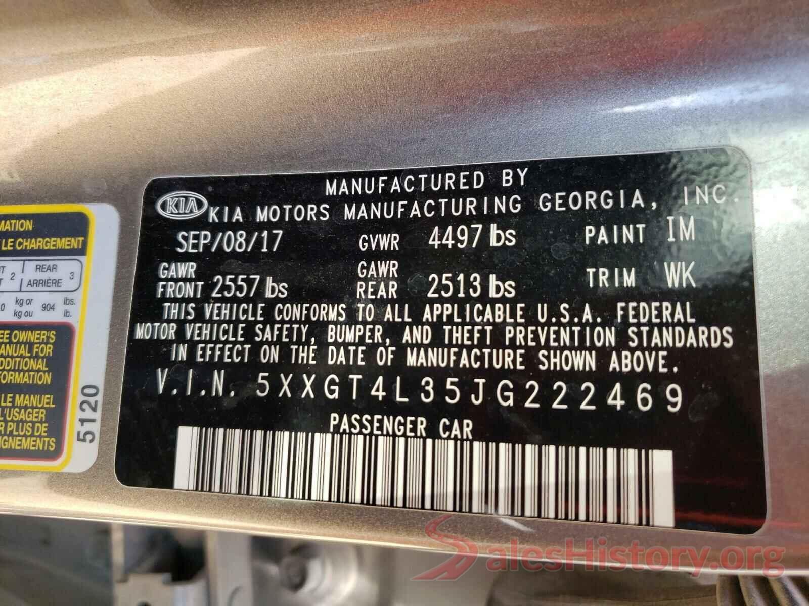 5XXGT4L35JG222469 2018 KIA OPTIMA