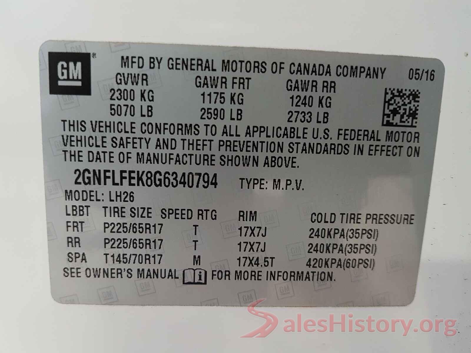 2GNFLFEK8G6340794 2016 CHEVROLET EQUINOX