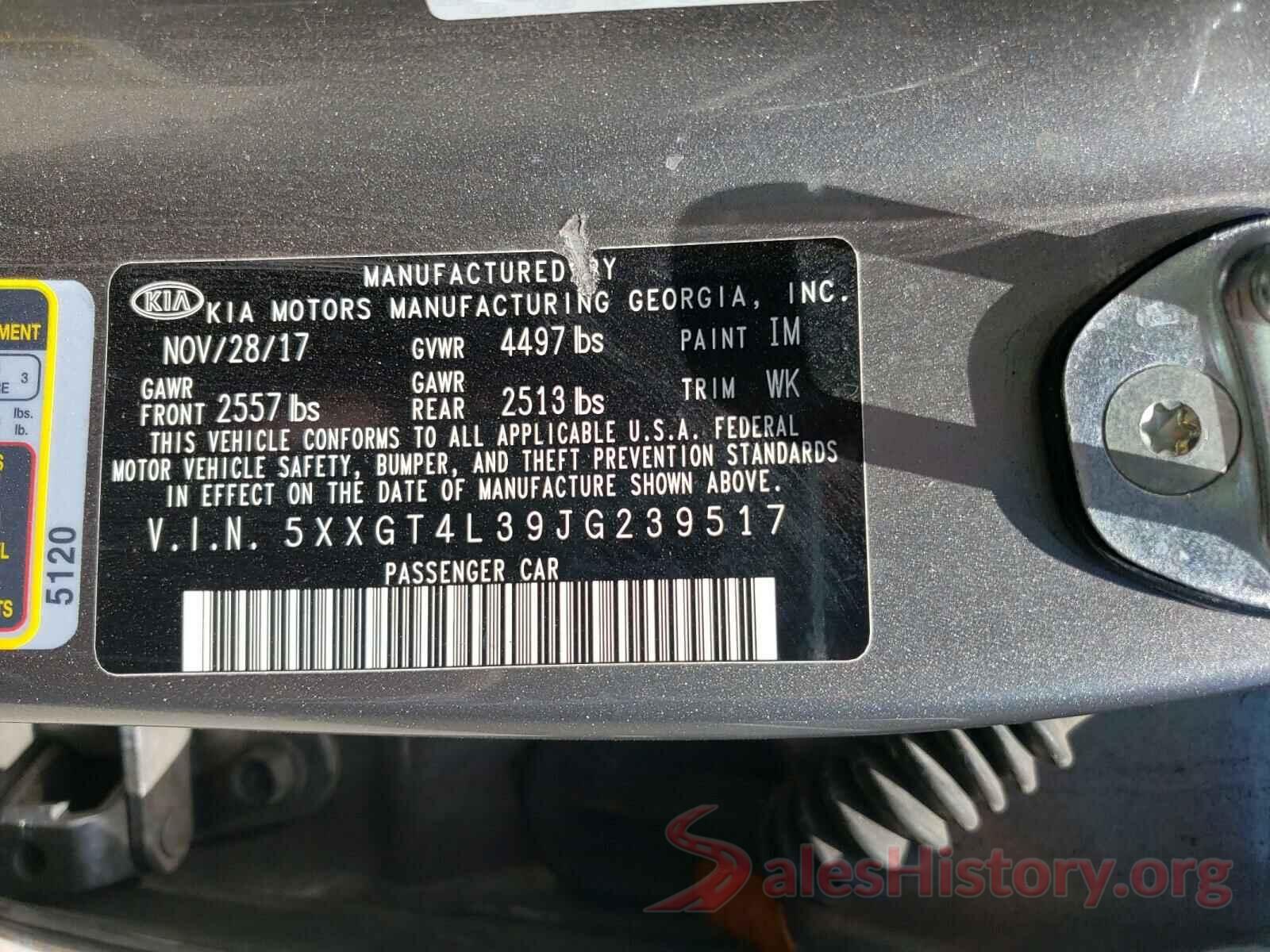 5XXGT4L39JG239517 2018 KIA OPTIMA