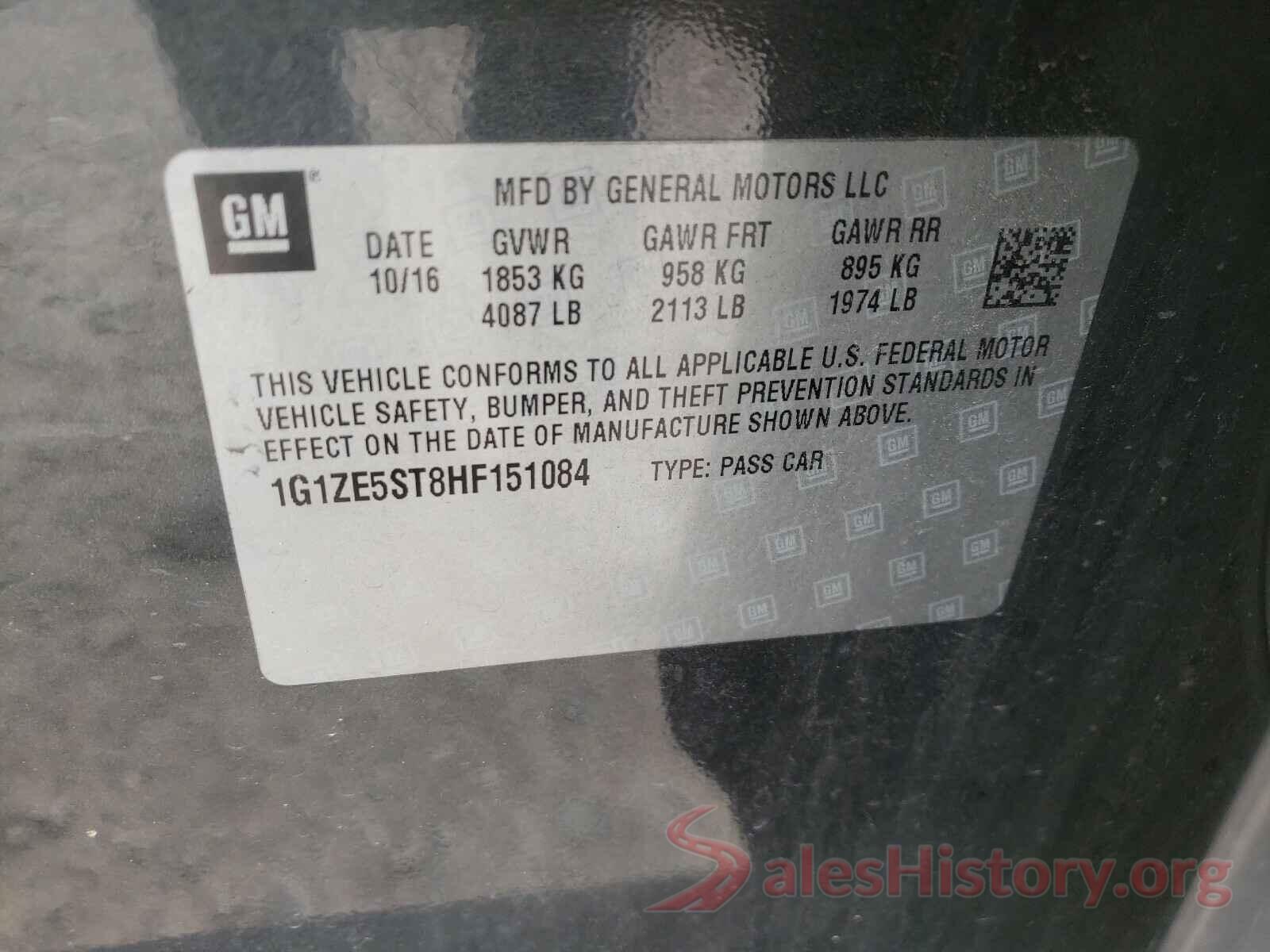 1G1ZE5ST8HF151084 2017 CHEVROLET MALIBU