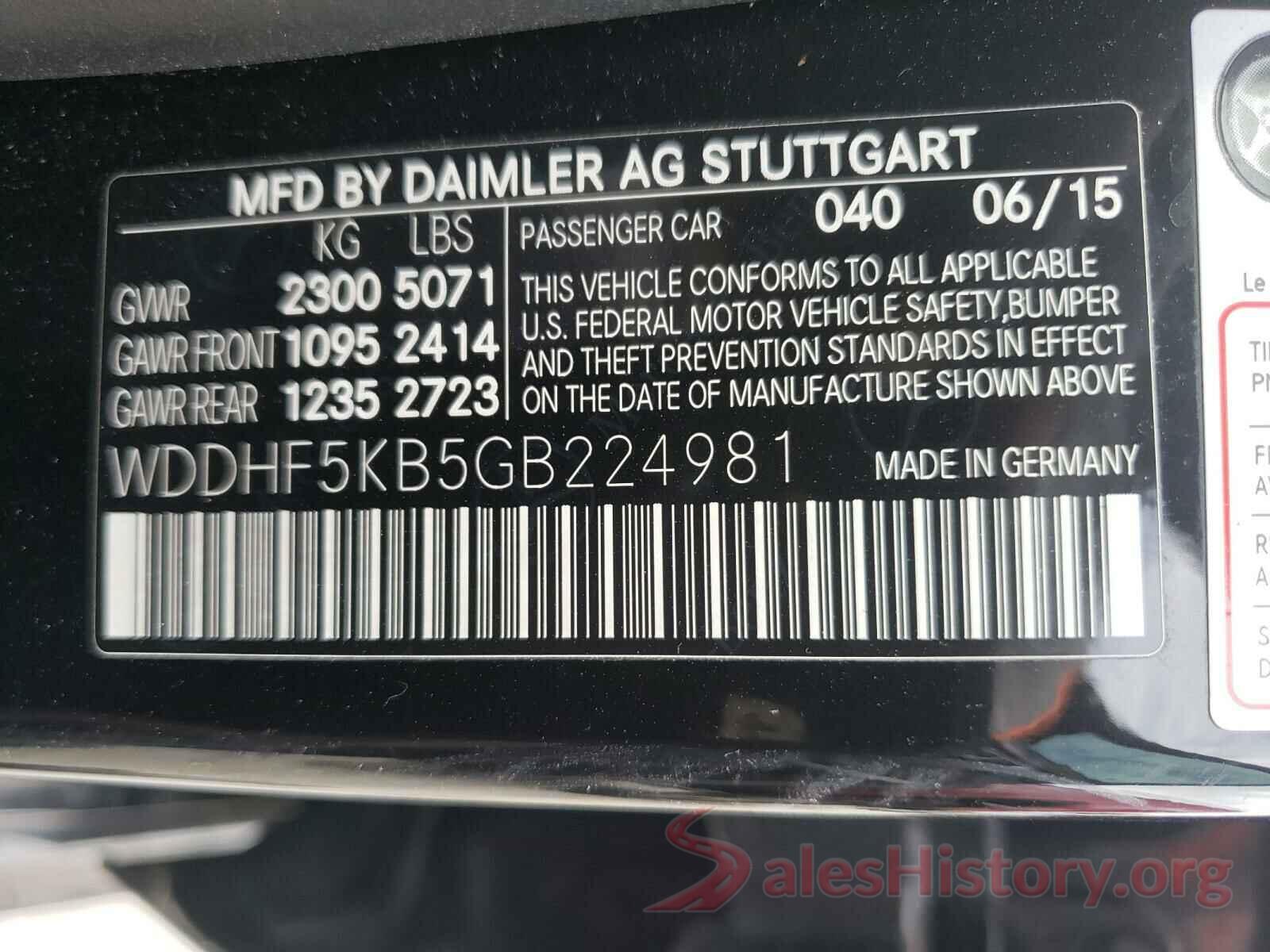 WDDHF5KB5GB224981 2016 MERCEDES-BENZ E CLASS