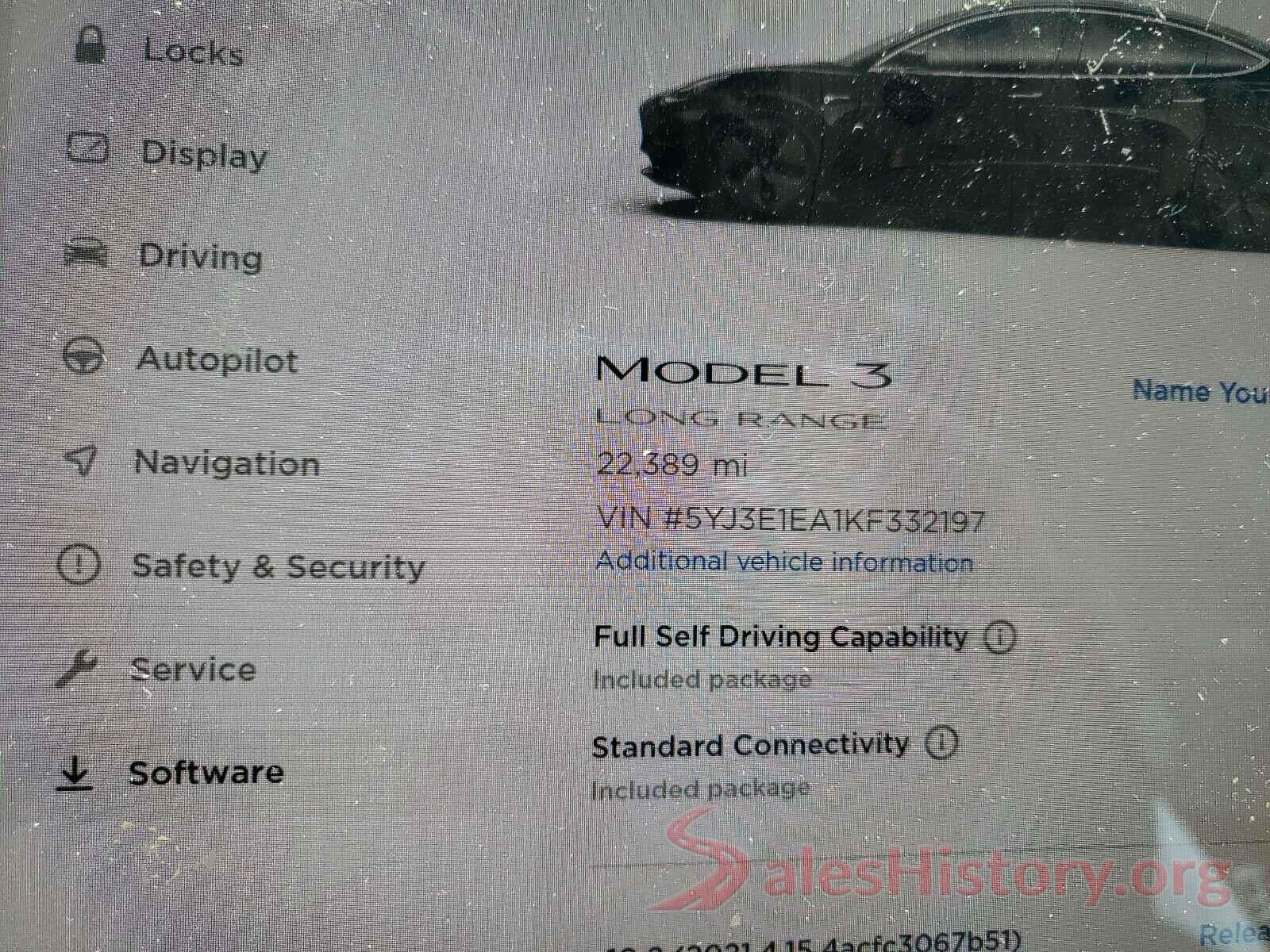 5YJ3E1EA1KF332197 2019 TESLA MODEL 3