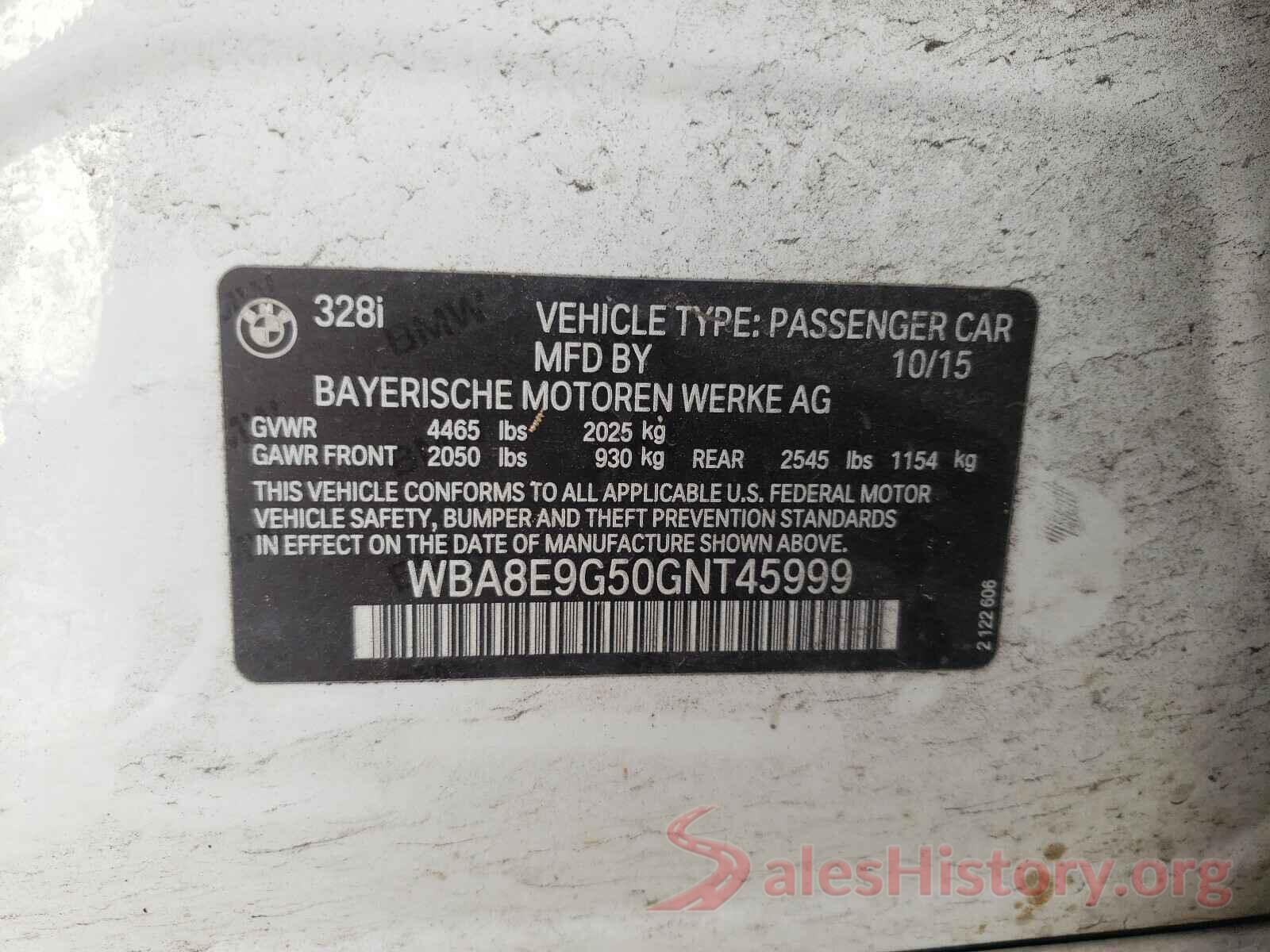 WBA8E9G50GNT45999 2016 BMW 3 SERIES