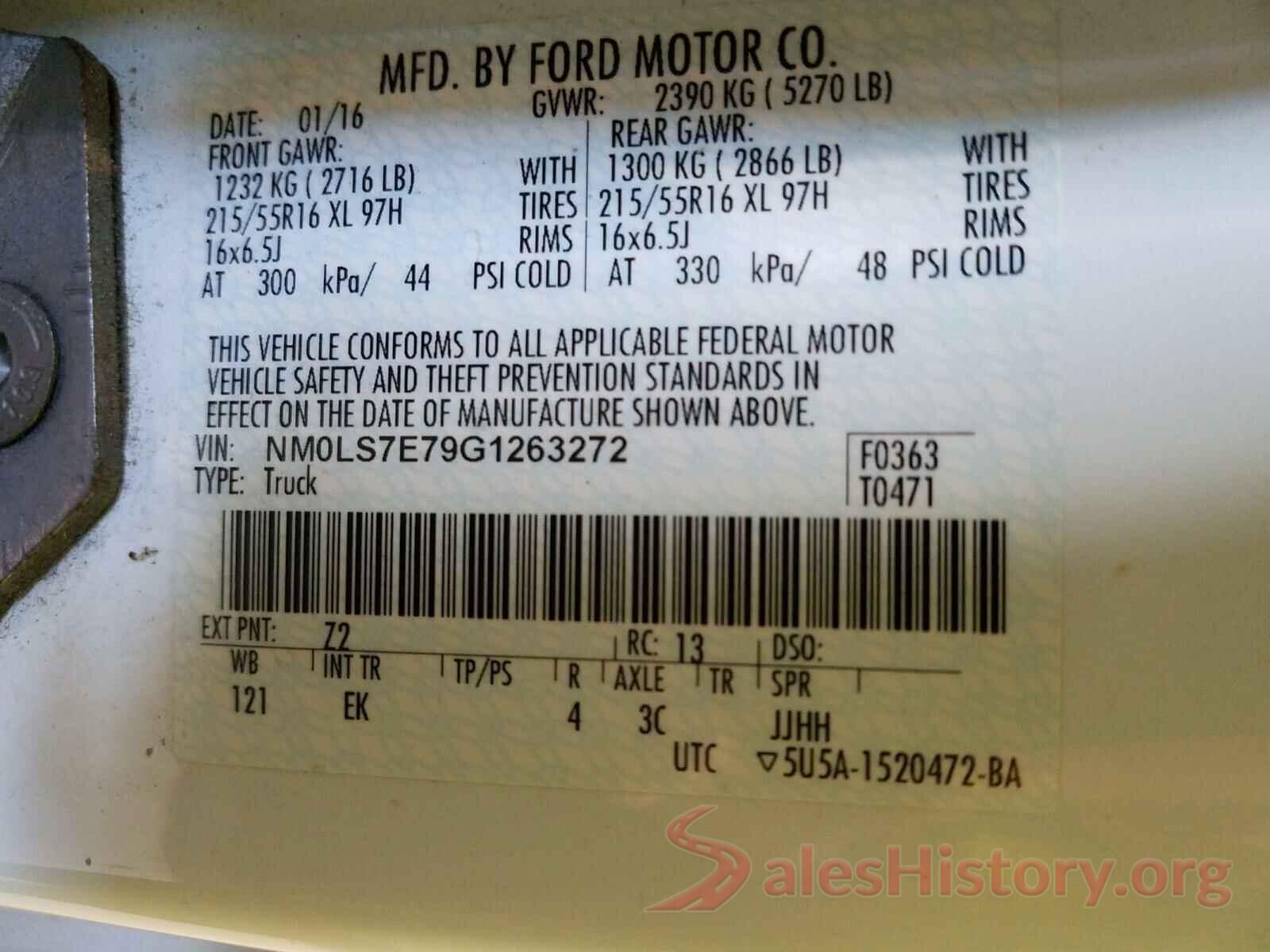 NM0LS7E79G1263272 2016 FORD TRANSIT CO