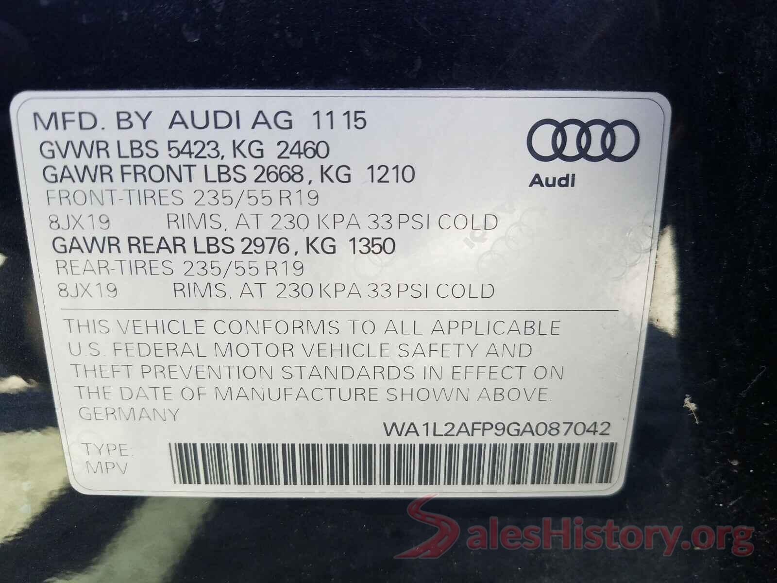 WA1L2AFP9GA087042 2016 AUDI Q5