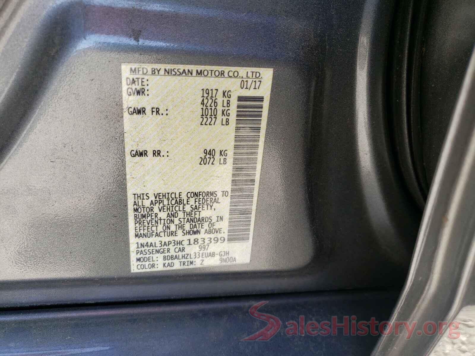 1N4AL3AP3HC183399 2017 NISSAN ALTIMA