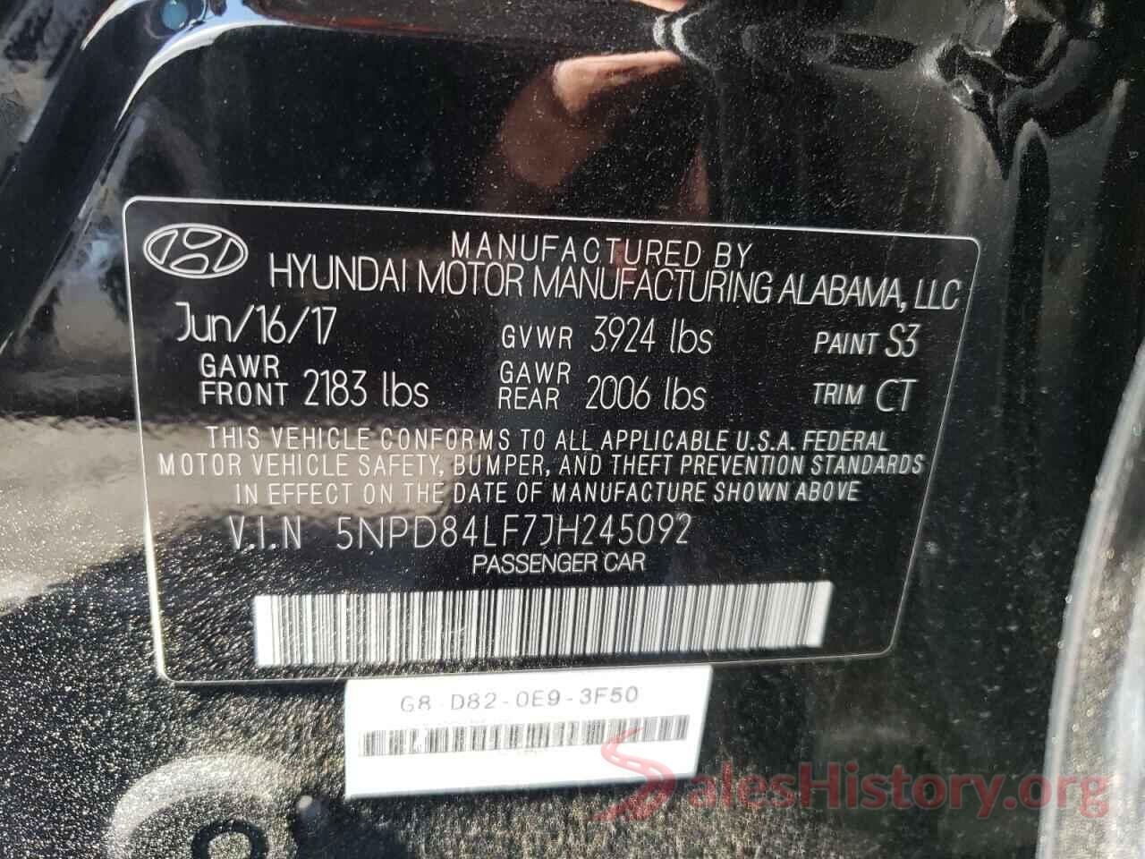 5NPD84LF7JH245092 2018 HYUNDAI ELANTRA