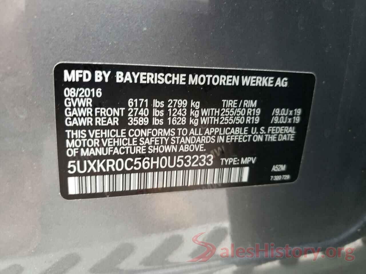 5UXKR0C56H0U53233 2017 BMW X5