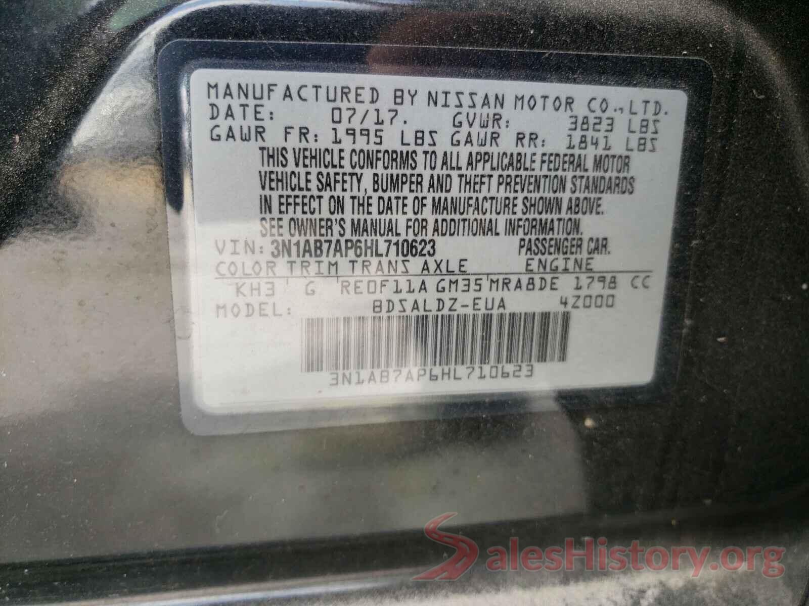 3N1AB7AP6HL710623 2017 NISSAN SENTRA