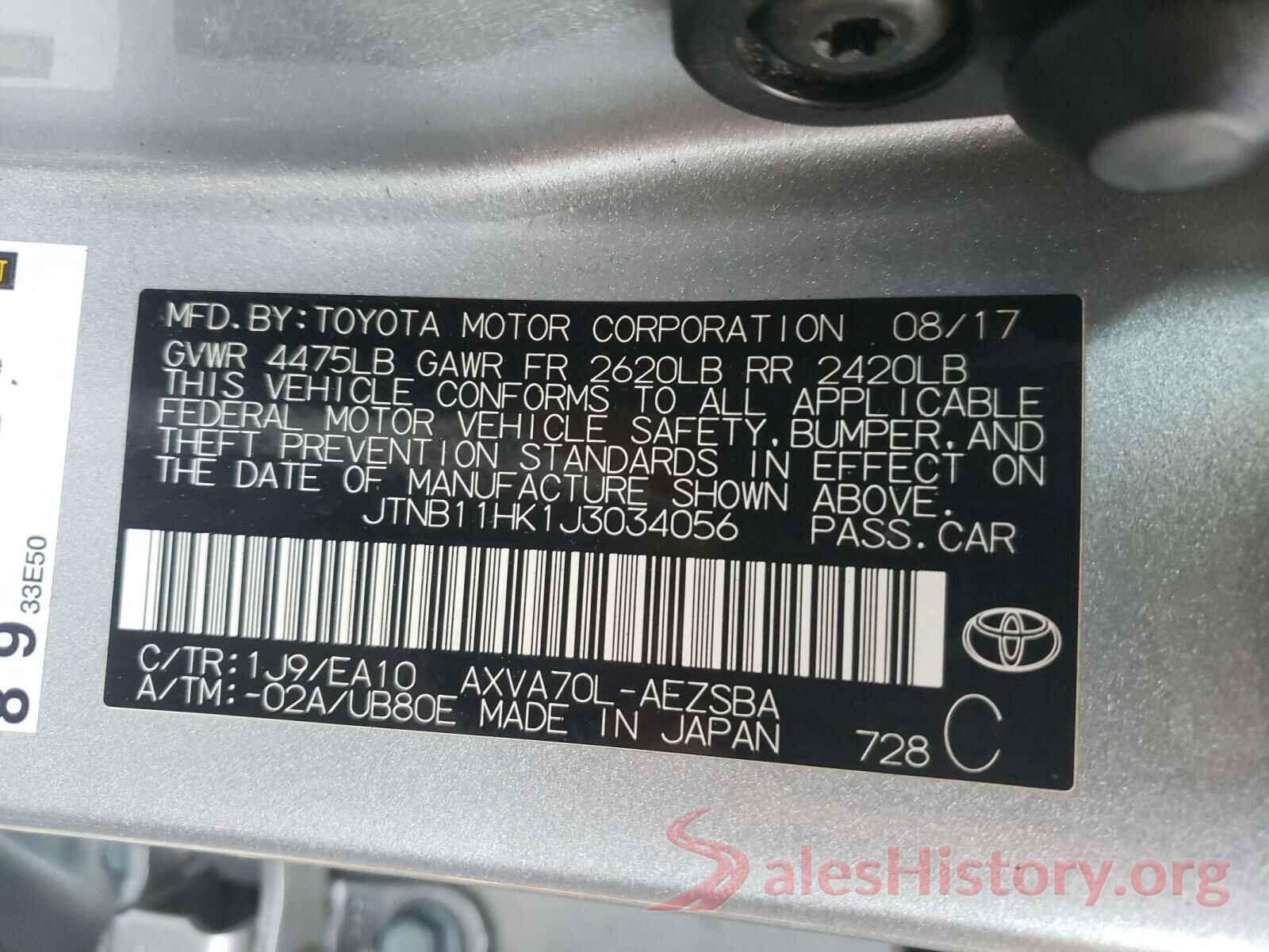 JTNB11HK1J3034056 2018 TOYOTA CAMRY