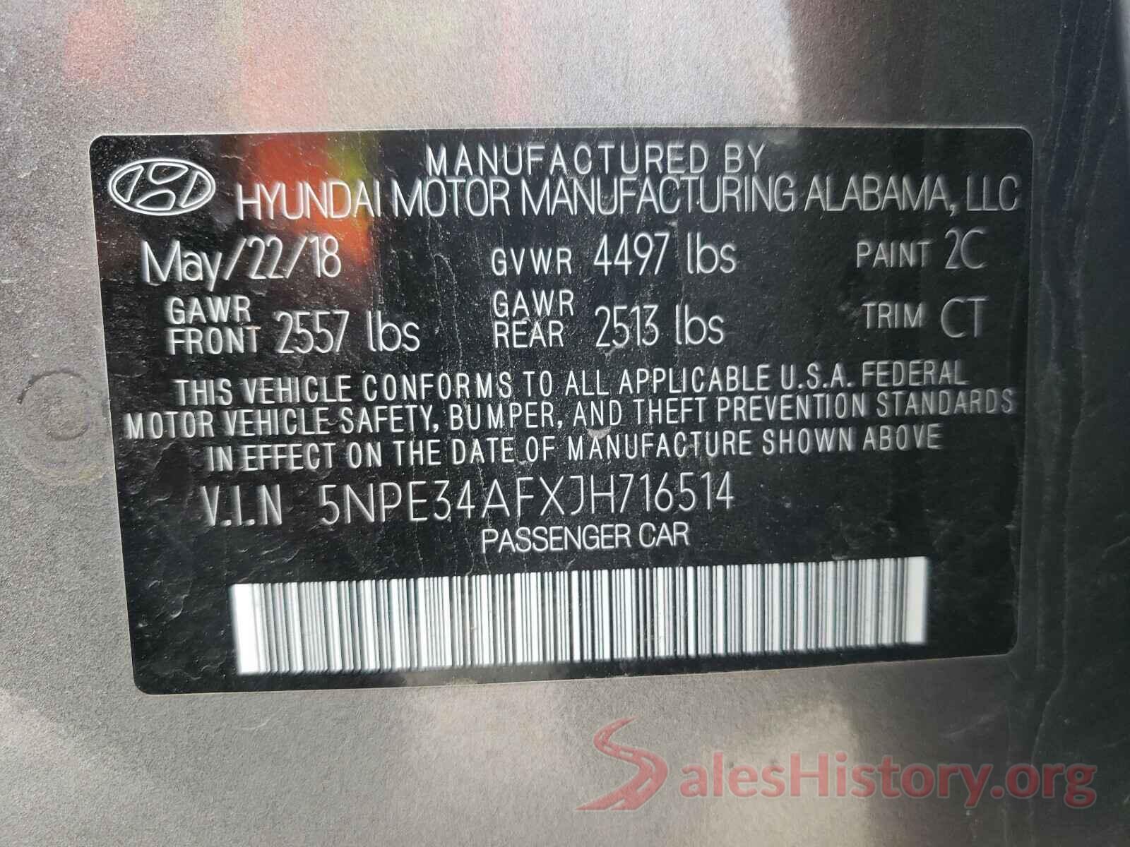 5NPE34AFXJH716514 2018 HYUNDAI SONATA